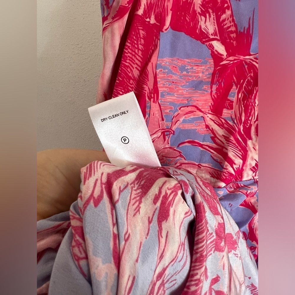Gilner Farrar Floral Purple Pink Silk Dress, size 6 - Picture 5 of 6